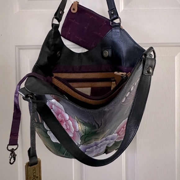 Anushka 'butterfly' handbag, large, 1 small attachment - hand painted leather - Picture 4 of 12